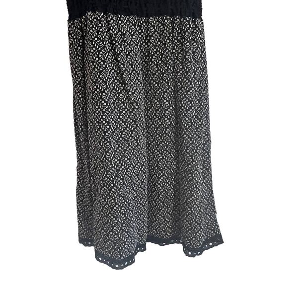 Max Studio Black Floral Boho Chic Summer Dress Large NWT - Picture 4 of 5